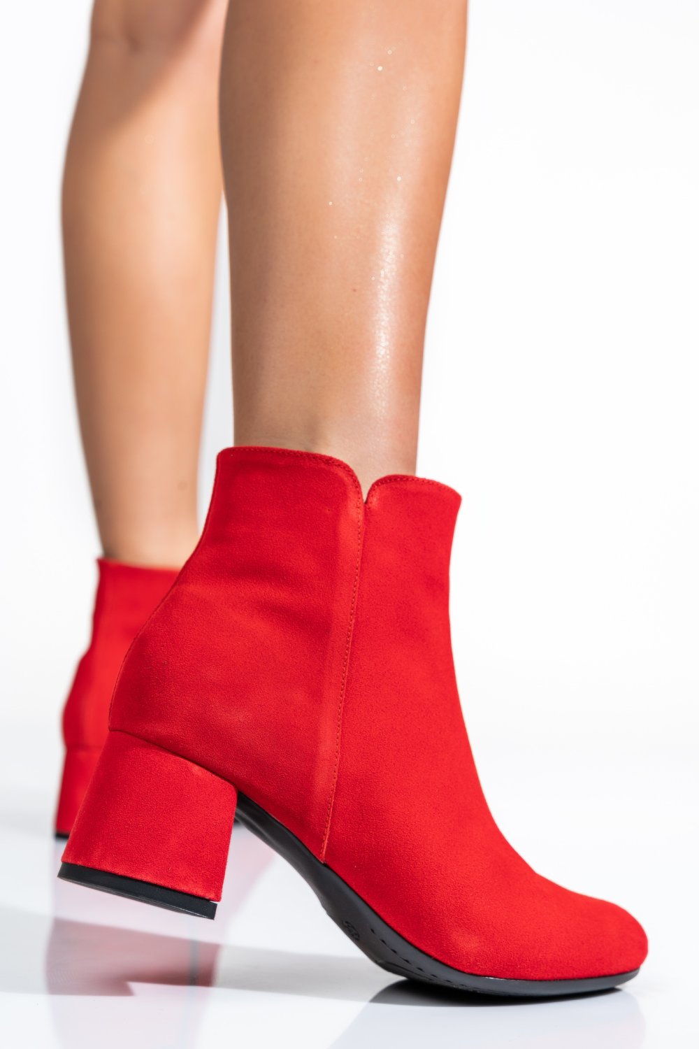 BOTINE DAMA PIELE NATURALA INTOARSA ROSII 7S7721
