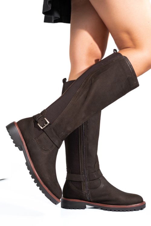 Cizme dama piele naturala maro nabuk 8s77793
