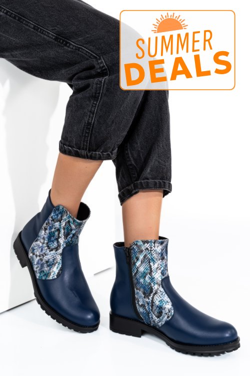 Ghete dama piele naturala bleumarin snk 0s772lib