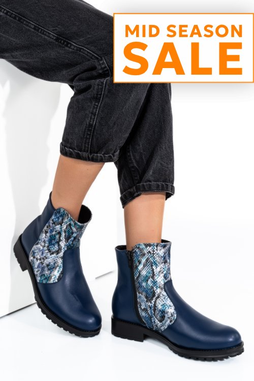 Ghete dama piele naturala bleumarin snk 0s772lib