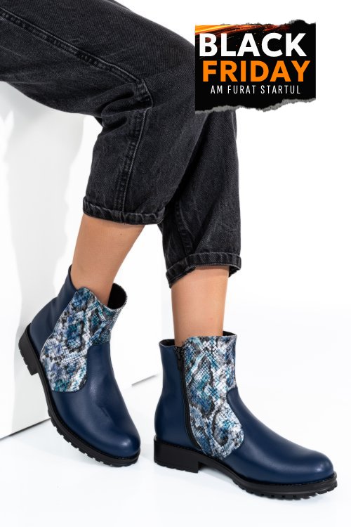 Ghete dama piele naturala bleumarin snk 0s772lib