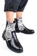 GHETE DAMA IMBLANITE PIELE NATURALA NEGRU ALB SNK 0S772LIB
