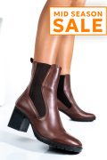 BOTINE DAMA CAPTUSITE  PIELE NATURALA MARO 2S77167
