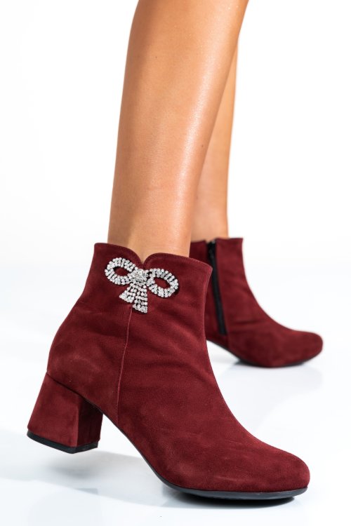 Botine visinii piele naturala intoarsa 7s7733