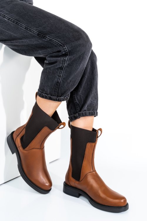 Ghete maro deschis piele naturala 7s77628