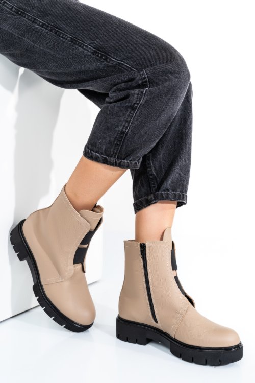 Ghete bej piele naturala 1s7770