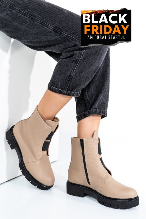 Ghete bej piele naturala 1s7770