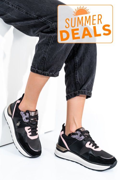 U.s. polo assn, pantofi sport black pink ophra006