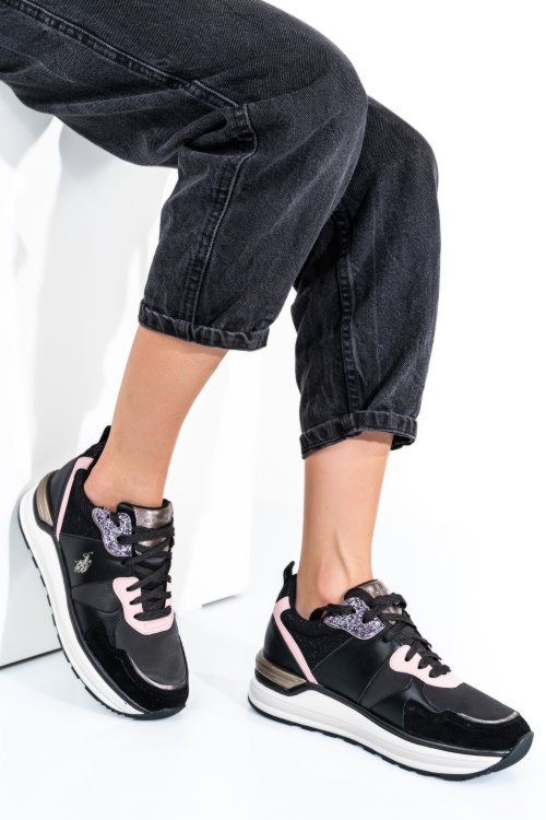 U.s. polo assn, pantofi sport black pink ophra006