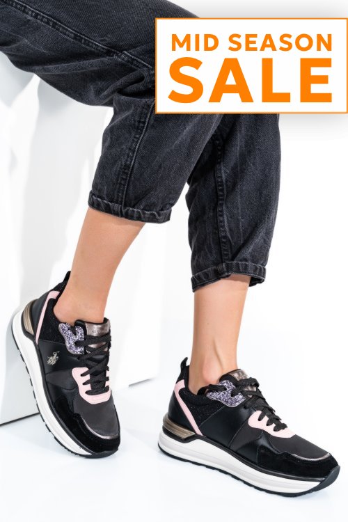 U.s. polo assn, pantofi sport black pink ophra006