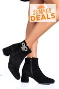 BOTINE DAMA PIELE NATURALA INTOARSA NEGRE 7S7733