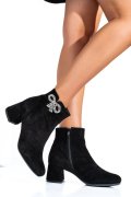 BOTINE DAMA PIELE NATURALA INTOARSA NEGRE 7S7733