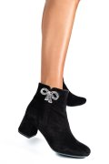 BOTINE DAMA PIELE NATURALA INTOARSA NEGRE 7S7733