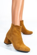 BOTINE DAMA PIELE NATURALA INTOARSA CAMEL 7S7721