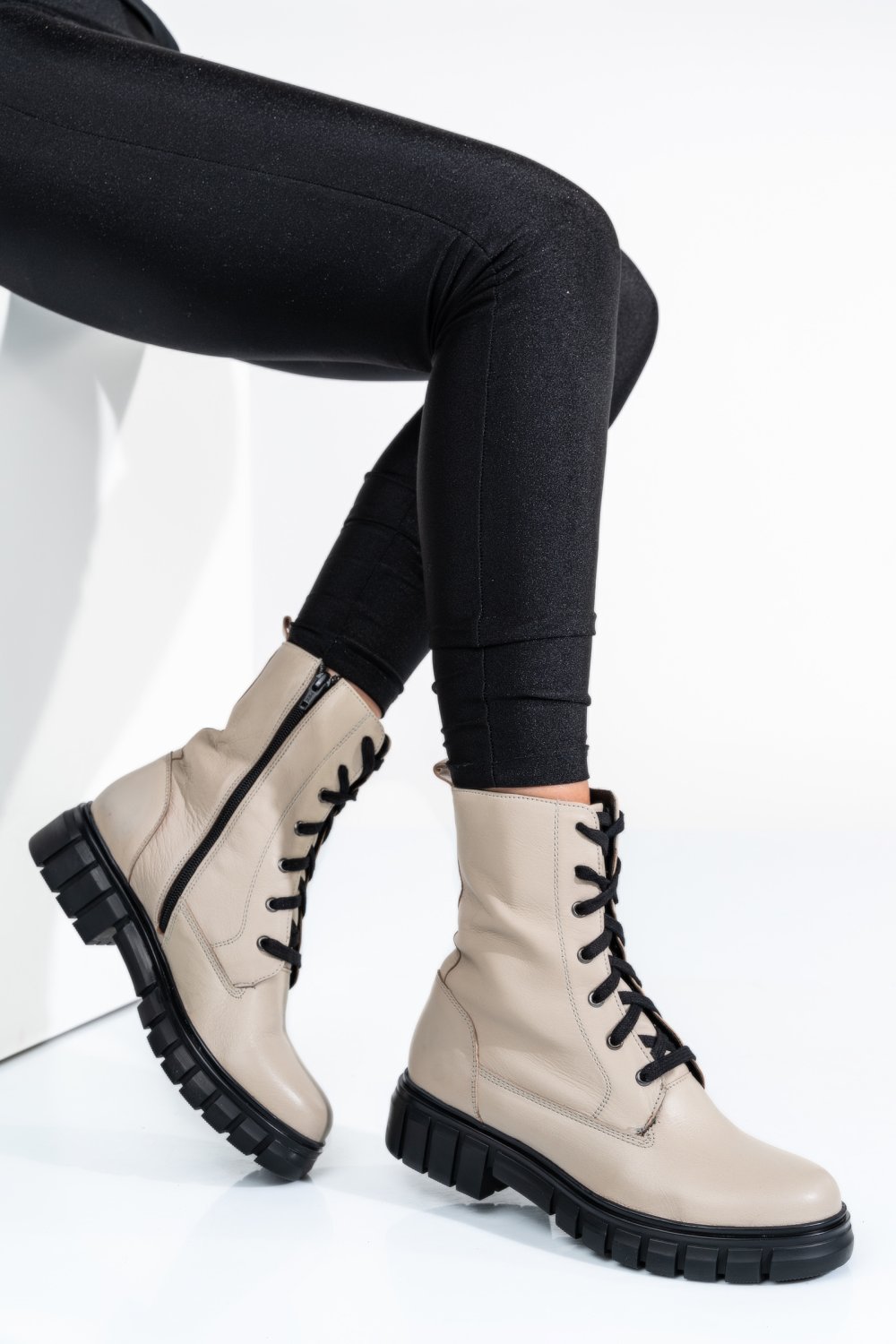 GHETE DAMA PIELE NATURALA CREM 8S77620-A