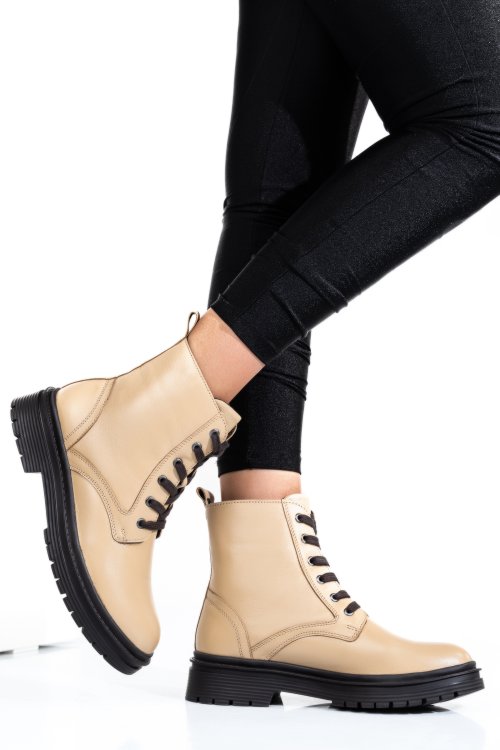 Ghete dama piele naturala bej 8s77514