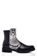 GHETE DAMA IMBLANITE PIELE NATURALA NEGRU ALB SNK 0S772LIB