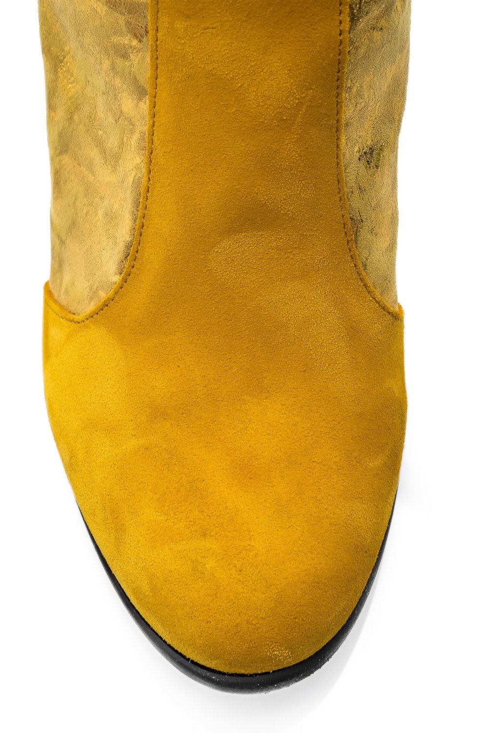 BOTINE DAMA PIELE NATURALA INTOARSA GALBENE 7S7771