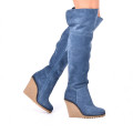 CIZME ALBASTRE PIELE NATURALA INTOARSA 5S779301