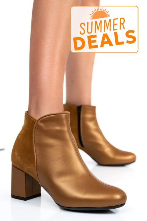 Botine maro piele naturala intoarsa 7s7755
