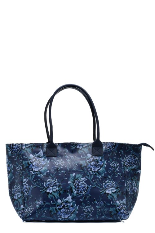 Geanta albastru floral piele naturala 2023-007