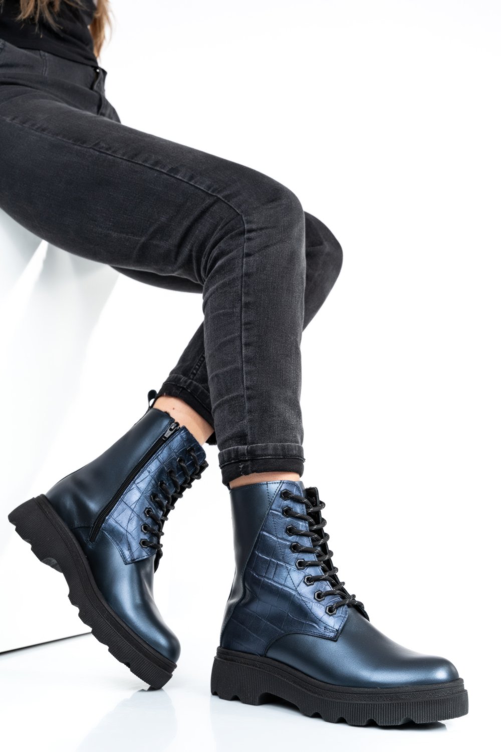 GHETE DAMA PIELE NATURALA BLEUMARIN CRO 1S7750LIB