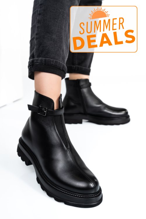 Ghete negre piele naturala 4s7730