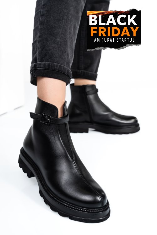 Ghete negre piele naturala 4s7730