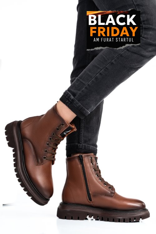 Ghete brown piele naturala 3s7774