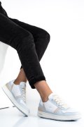LACOSTE, T-CLIP 223 2 SFA PANTOFI SPORT WHITE BLUE PIELE NATURALA 746SFA00571T5