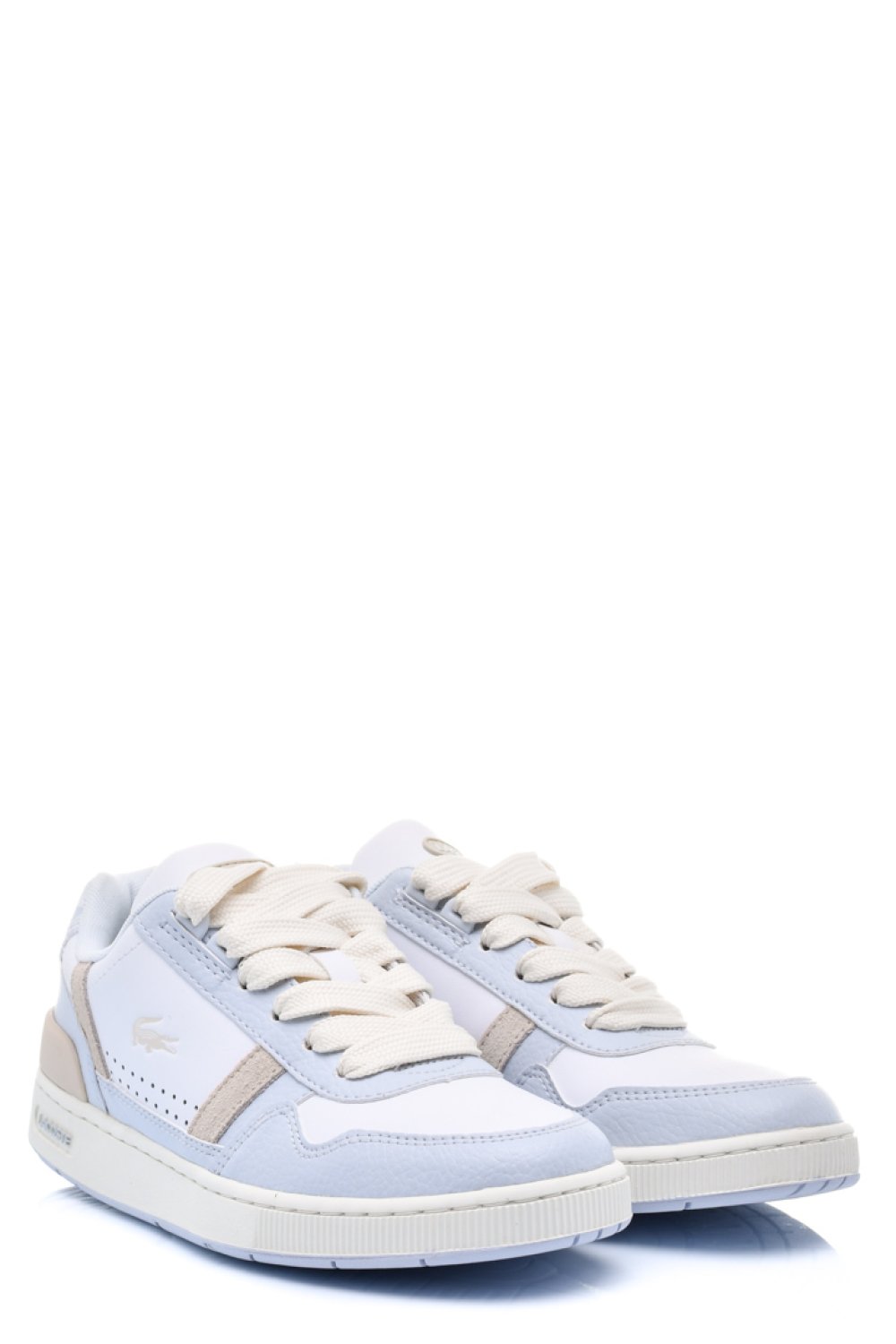 LACOSTE, T-CLIP 223 2 SFA PANTOFI SPORT WHITE BLUE PIELE NATURALA 746SFA00571T5