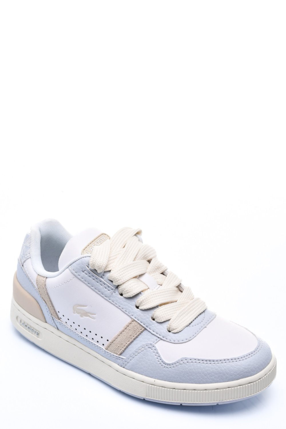 LACOSTE, T-CLIP 223 2 SFA PANTOFI SPORT WHITE BLUE PIELE NATURALA 746SFA00571T5
