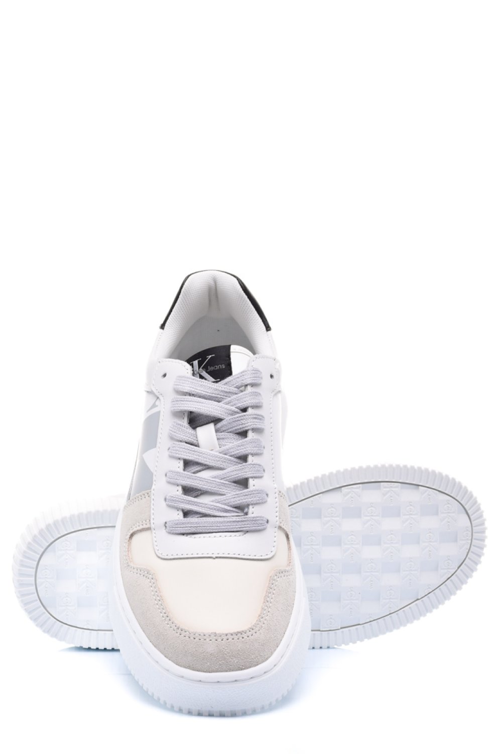 CALVIN KLEIN JEANS CK CHUNKY CUPSOLE LACEU, PANTOFI SPORT WHITE BEIGE