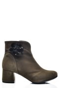 BOTINE DAMA CU TOC MIC PIELE NATURALA INTOARSA KHAKI 7S7725