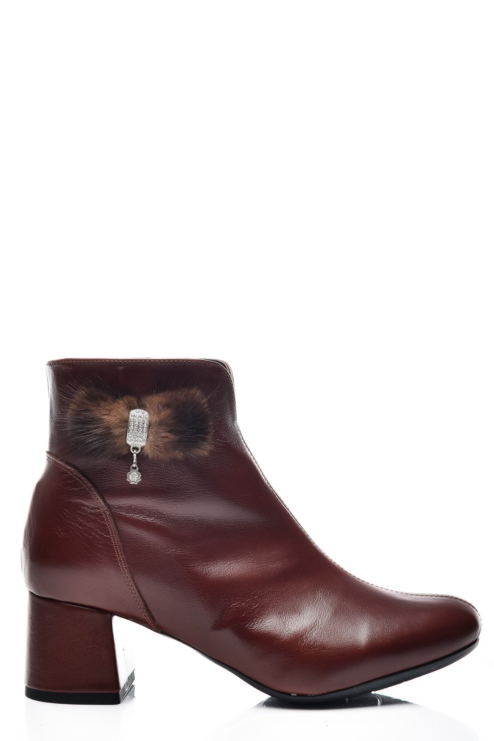 BOTINE DAMA CU TOC MIC PIELE NATURALA MARO 7S7725