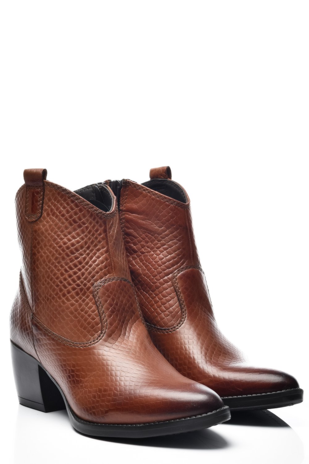 BOTINE DAMA CU TOC MIC PIELE NATURALA MARO CRO WS77H-224H25