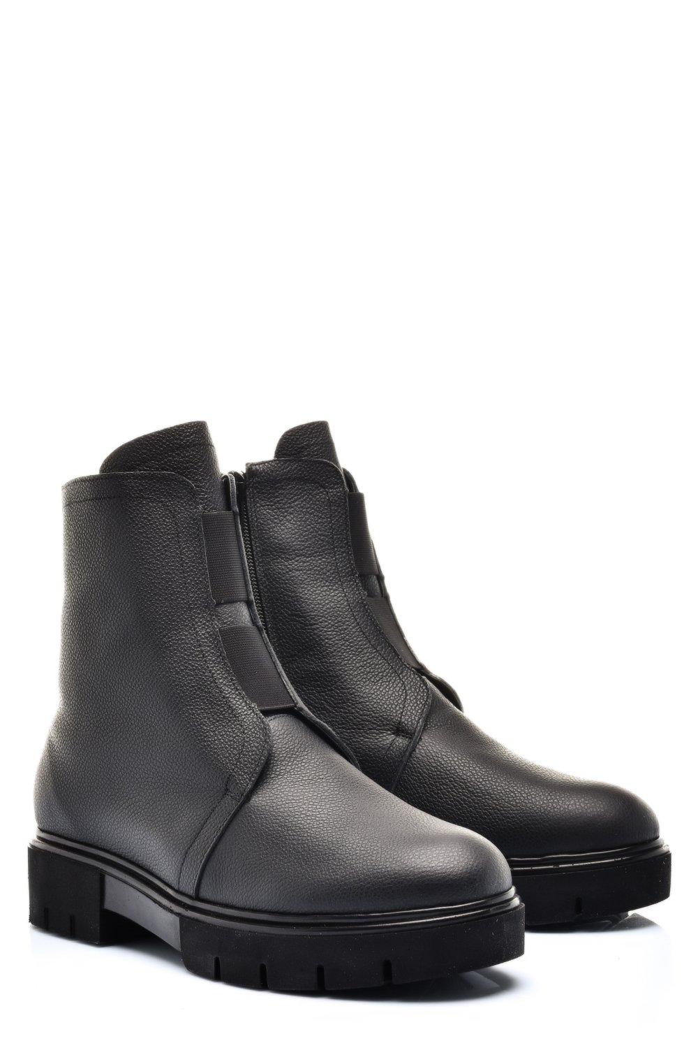 GHETE NEGRE PIELE NATURALA INTOARSA 2S77170