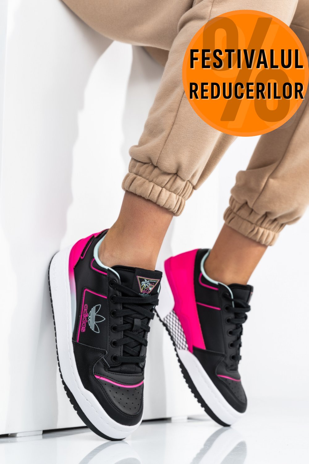 ADIDAS FORUM BOLD, PANTOFI SPORT BLACK PINK