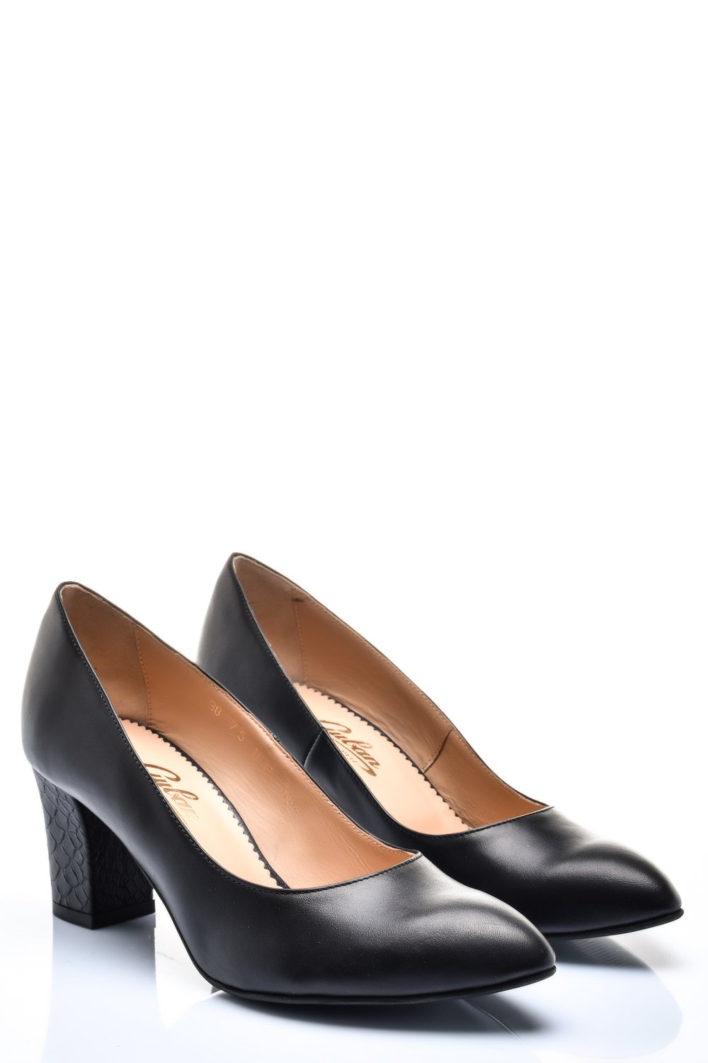 PANTOFI DAMA GUBAN PIELE NATURALA NEGRI TOC SNK 3S77292