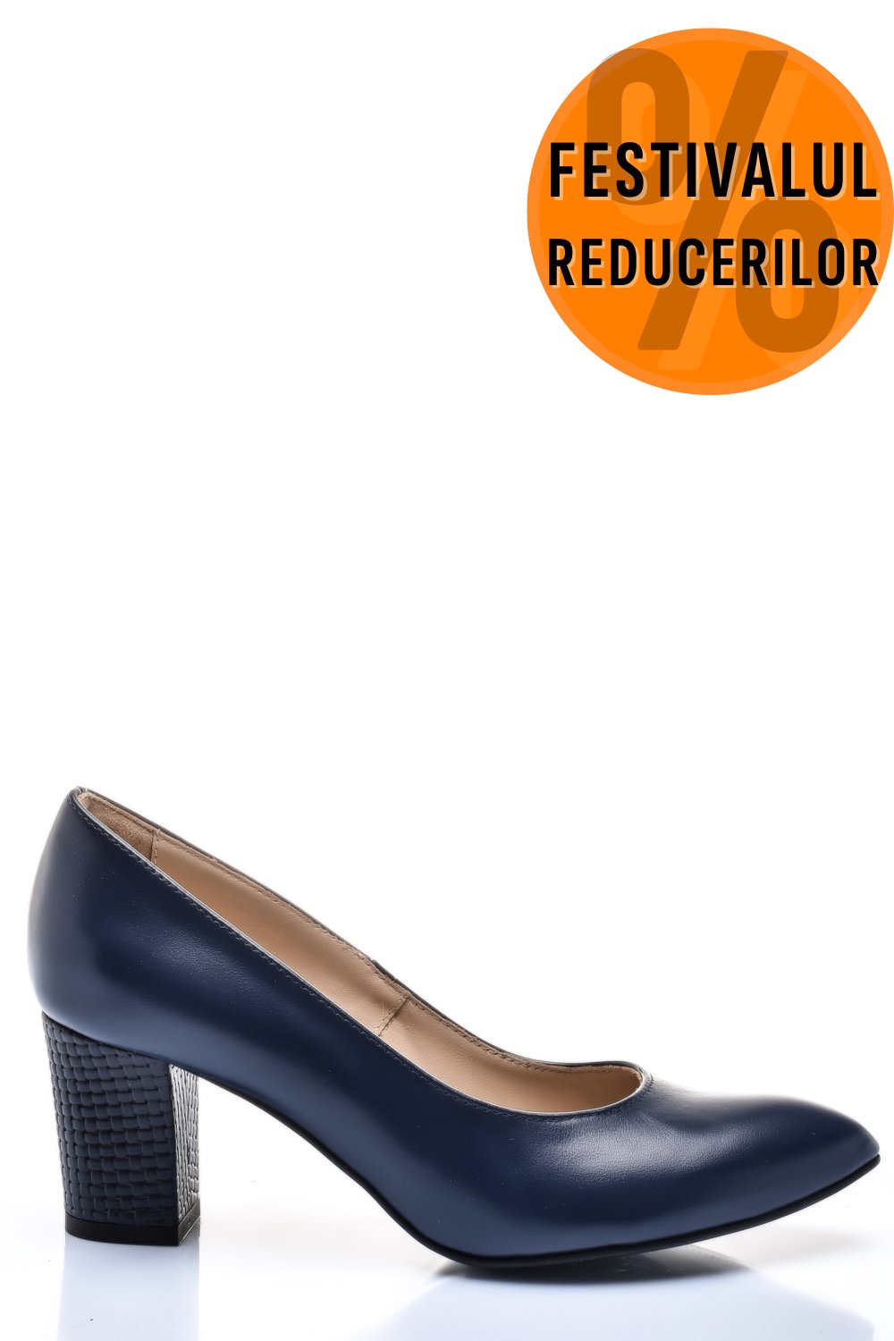 PANTOFI DAMA GUBAN PIELE NATURALA NAVY TOC IMPLETIT 3S77292