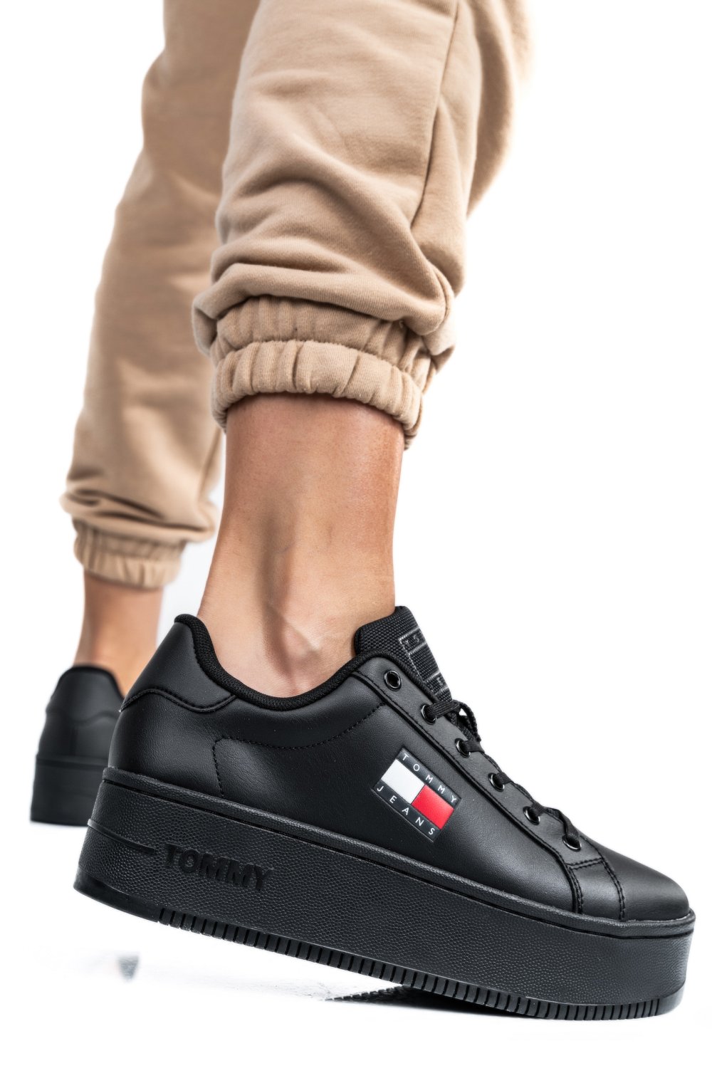 TOMMY JEANS TJW FLATFORM ESS, PANTOFI SPORT BLACK