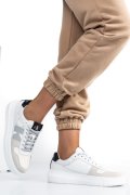 CALVIN KLEIN JEANS CK CHUNKY CUPSOLE LACEU, PANTOFI SPORT WHITE BEIGE