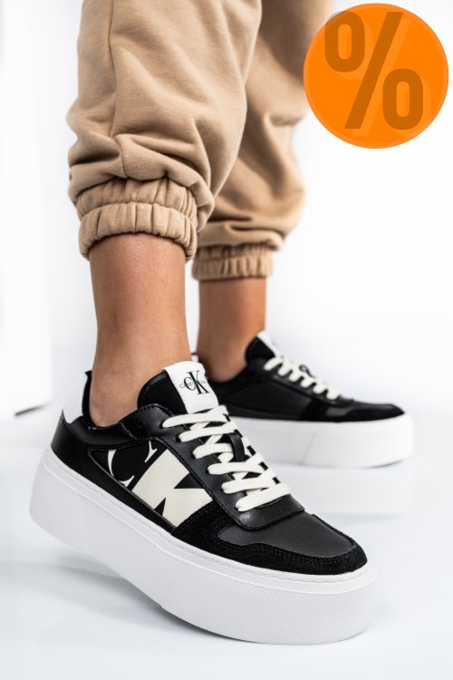 Calvin klein jeans ck cupsole flatform mix, pantofi sport black