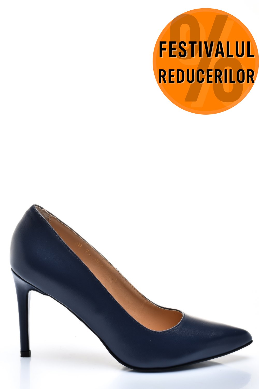 PANTOFI DAMA GUBAN PIELE NATURALA BLEU CU TOC 1S77206