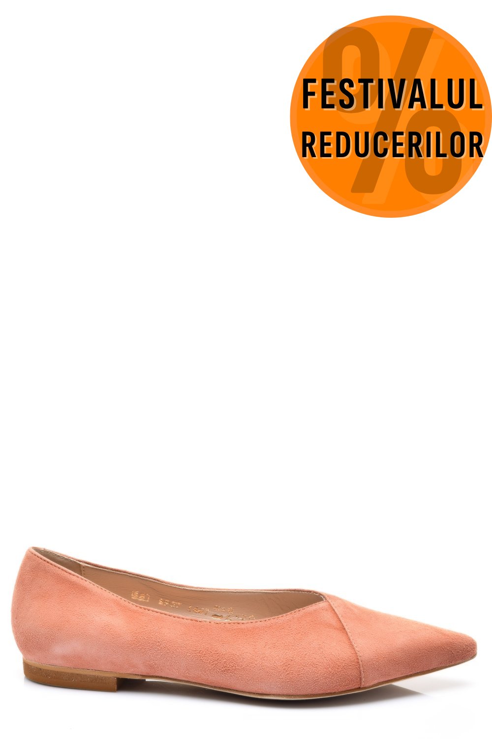 PANTOFI PORTOCALII PIELE NATURALA INTOARSA 1S77467P