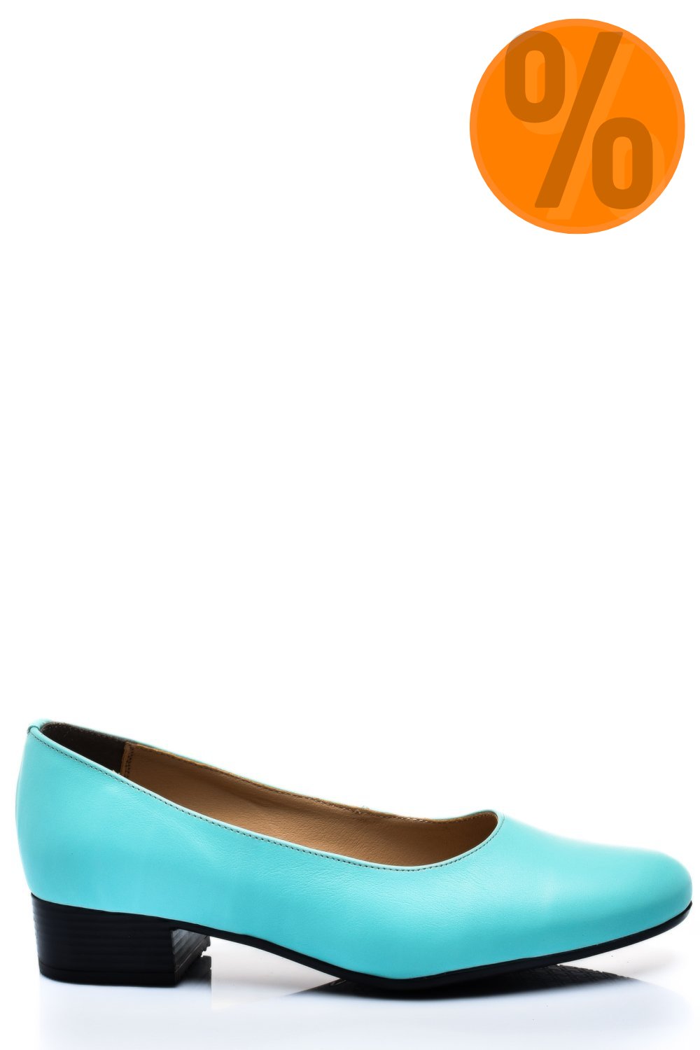 PANTOFI DAMA PIELE NATURALA TURQOISE TOC MIC 2S77040
