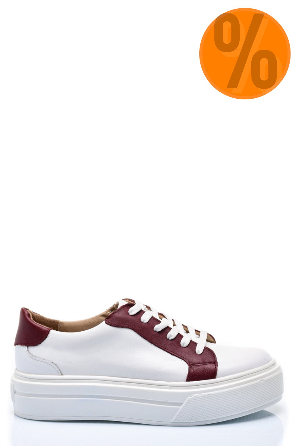 PANTOFI SPORT DAMA PIELE NATURALA ALB VISINIU 3S77001