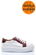 PANTOFI SPORT DAMA PIELE NATURALA ALB VISINIU 3S77001