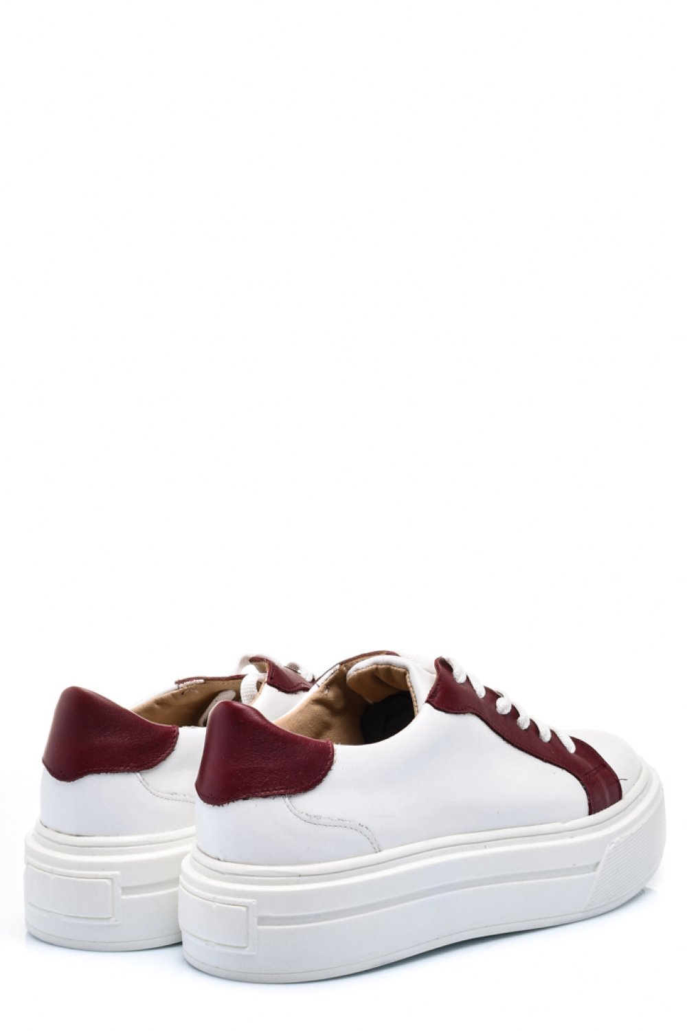 PANTOFI SPORT DAMA PIELE NATURALA ALB VISINIU 3S77001
