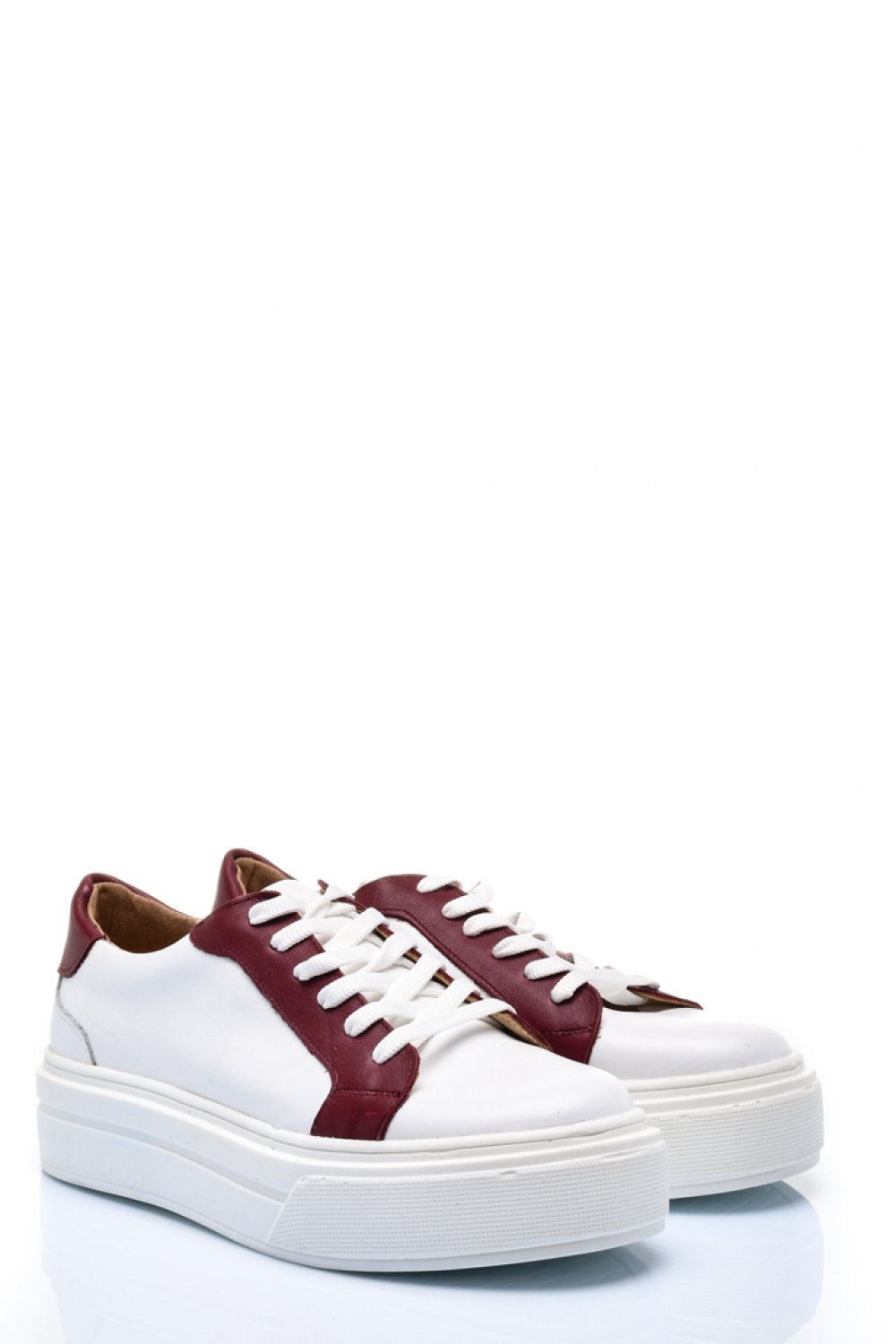 PANTOFI SPORT DAMA PIELE NATURALA ALB VISINIU 3S77001